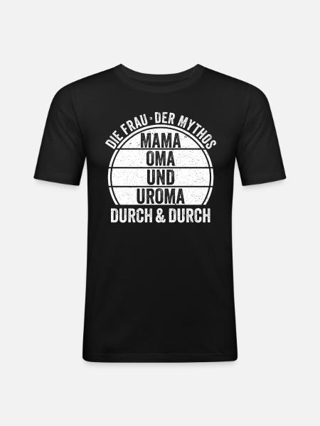Mutter Mama Oma - Männer Slim Fit T-Shirt - Schwarz