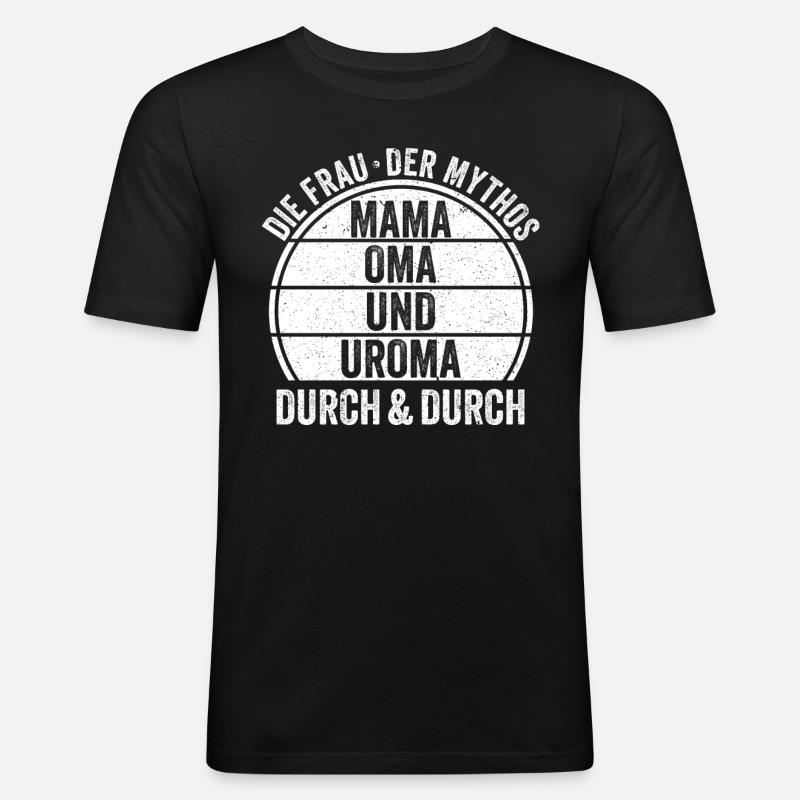 Mutter Mama Oma - Männer Slim Fit T-Shirt - Schwarz