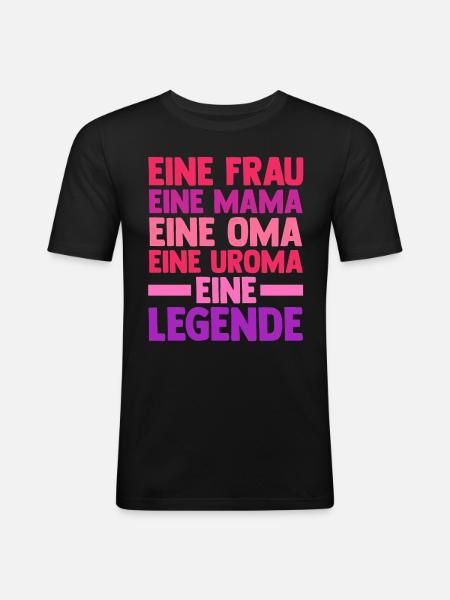 Mutter Mama Oma Uroma - Männer Slim Fit T-Shirt - Schwarz