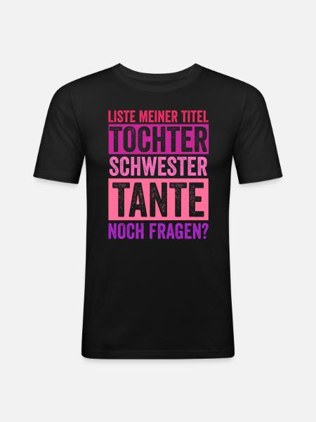 Schwester und Tante - Männer Slim Fit T-Shirt - Schwarz