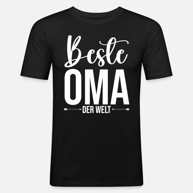 Großmutter Beste Oma - Männer Slim Fit T-Shirt - Schwarz