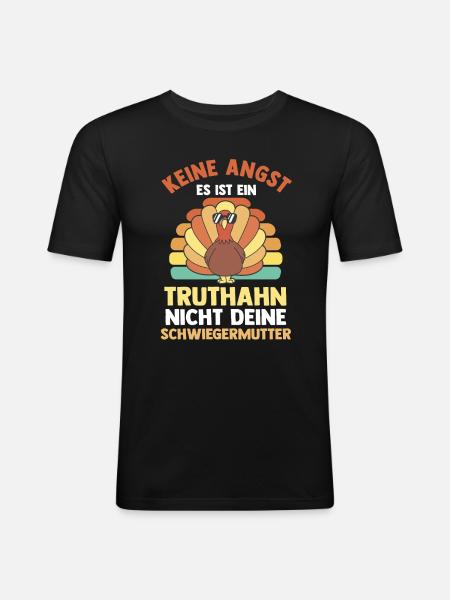 Truthuhn Truthahn - Männer Slim Fit T-Shirt - Schwarz