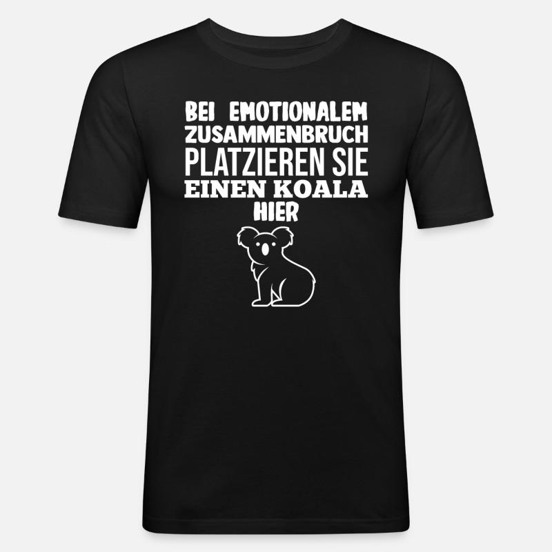 Koalabär Koala - Männer Slim Fit T-Shirt - Schwarz