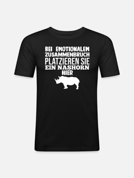 Nashorn - Männer Slim Fit T-Shirt - Schwarz