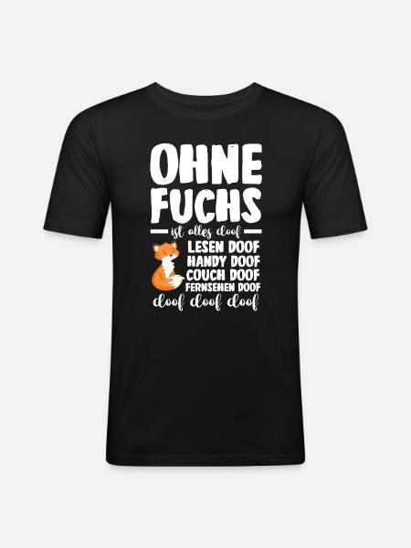Fuchs - Männer Slim Fit T-Shirt - Schwarz
