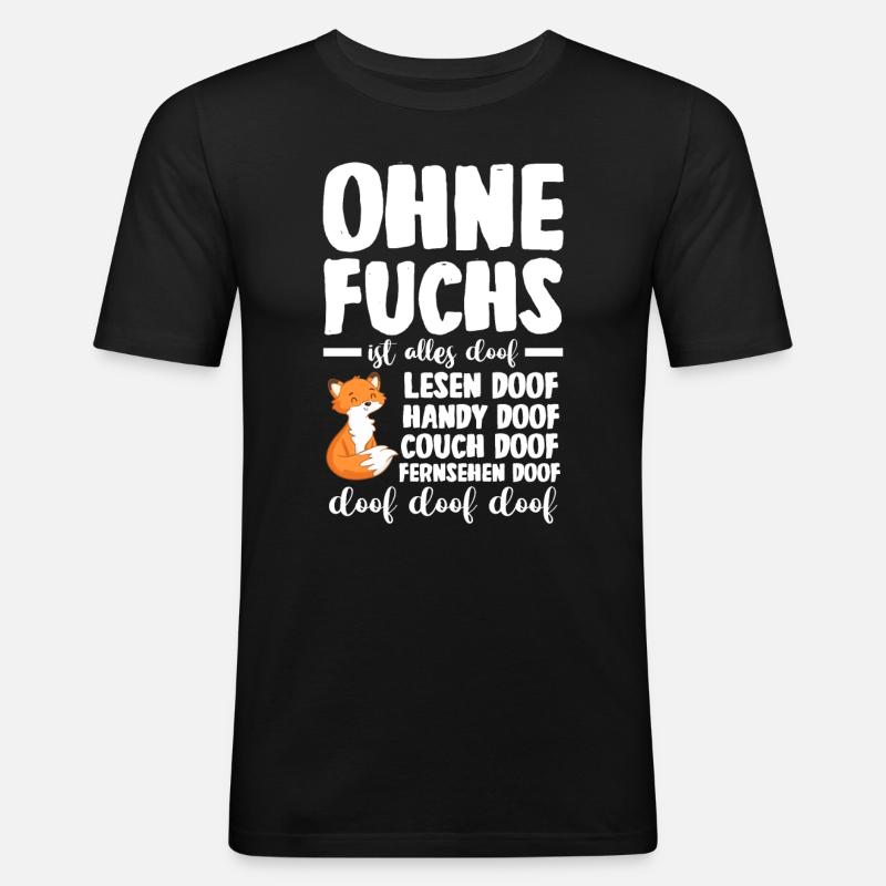 Fuchs - Männer Slim Fit T-Shirt - Schwarz