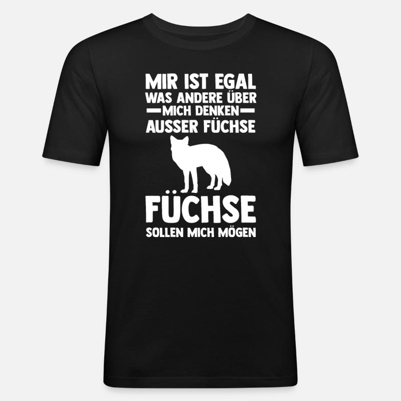 Fuchs - Männer Slim Fit T-Shirt - Schwarz