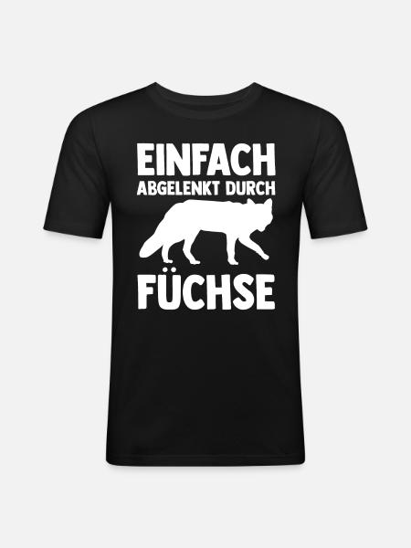 Fuchs - Männer Slim Fit T-Shirt - Schwarz