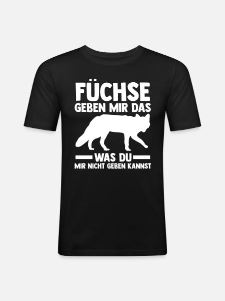 Fuchs - Männer Slim Fit T-Shirt - Schwarz