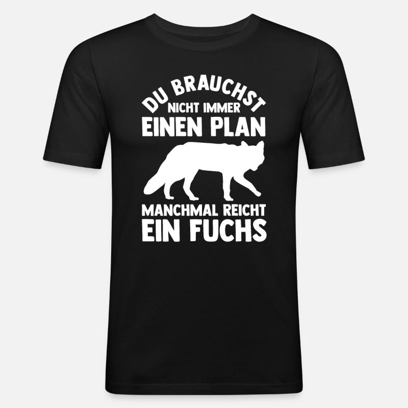 Fuchs - Männer Slim Fit T-Shirt - Schwarz