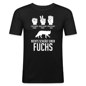 Fuchs - Männer Slim Fit T-Shirt - Schwarz - Vorne - Nik (191cm)
