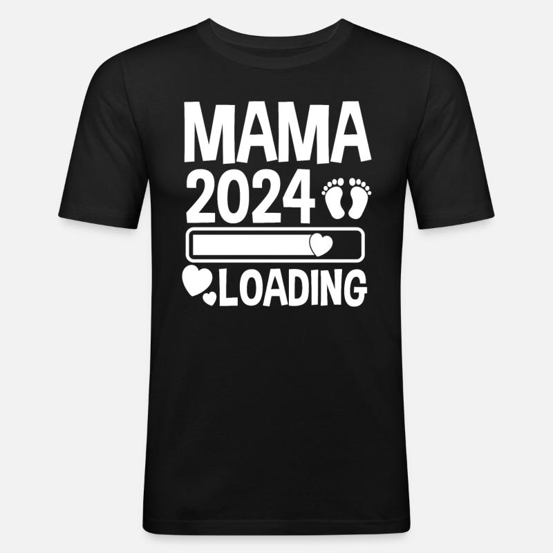 Werdende Mama 2024 - Männer Slim Fit T-Shirt - Schwarz