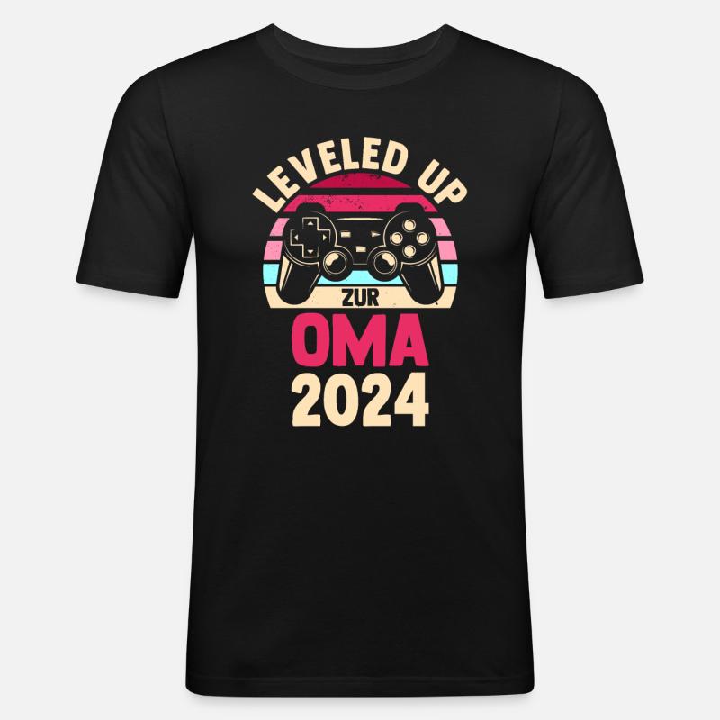 Werdende Oma 2024 - Männer Slim Fit T-Shirt - Schwarz