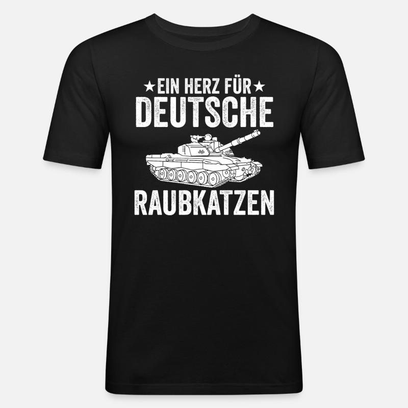 Panzerfahrer Soldat Panzer - Männer Slim Fit T-Shirt - Schwarz