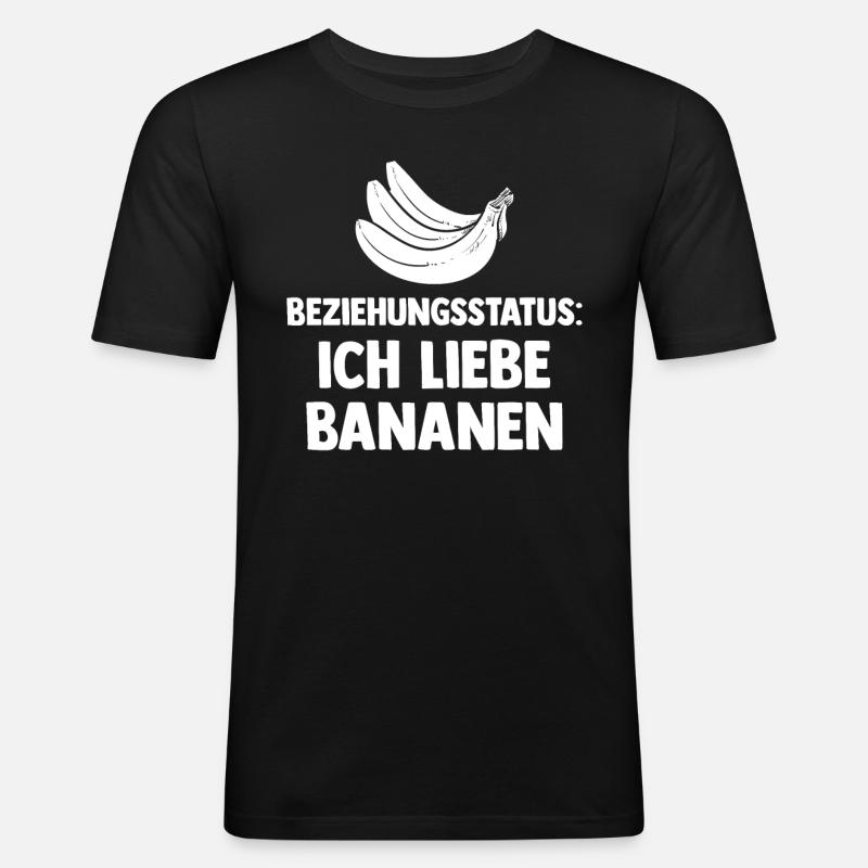 Früchte Beziehungsstatus Banane - Männer Slim Fit T-Shirt - Schwarz