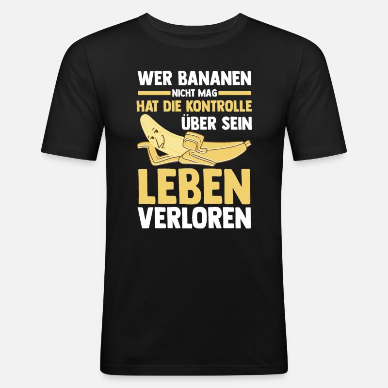 Früchte Banane - Männer Slim Fit T-Shirt - Schwarz