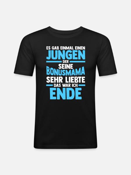 Stiefmutter Stiefmama Bonusmama Stiefsohn - Männer Slim Fit T-Shirt - Schwarz