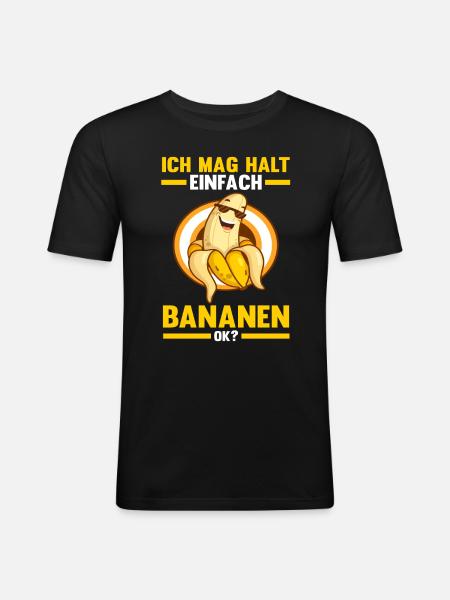 Früchte Banane - Männer Slim Fit T-Shirt - Schwarz