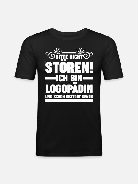 Logopädie Logopädin - Männer Slim Fit T-Shirt - Schwarz