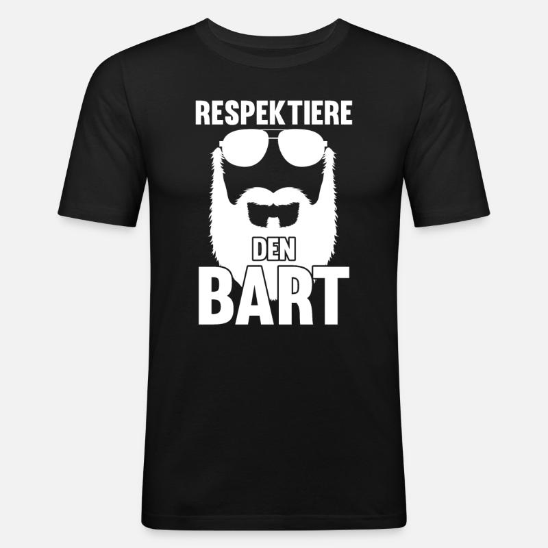 Bärtig Bartträger Schnurrbart Bart - Männer Slim Fit T-Shirt - Schwarz