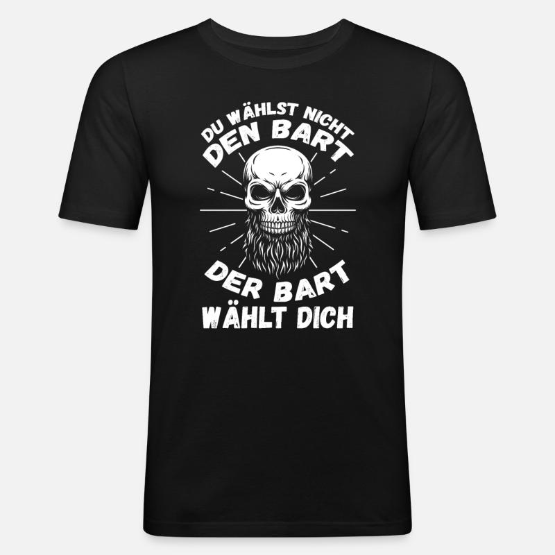 Bärtig Bartträger Schnurrbart Bart - Männer Slim Fit T-Shirt - Schwarz