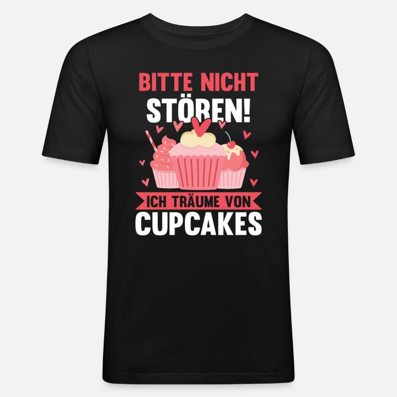 Backen Cupcakes - Männer Slim Fit T-Shirt - Schwarz
