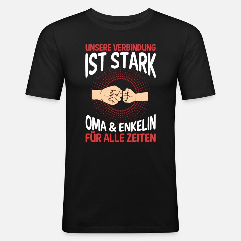 Oma Großmutter und Enkelin - Männer Slim Fit T-Shirt - Schwarz
