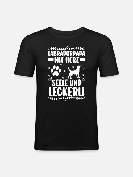 Hund Labrador - Männer Slim Fit T-Shirt - Schwarz