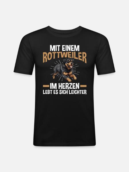 Dog Rottweiler - Men's Slim Fit T-Shirt - black
