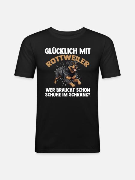 Dog Rottweiler - Men's Slim Fit T-Shirt - black