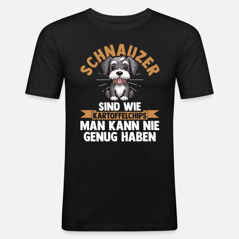 Riesenschnauzer Hund Schnauzer - Männer Slim Fit T-Shirt - Schwarz