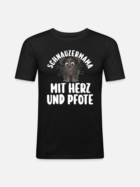 Schnauzer géant Schnauzer chien - T-shirt près du corps Homme - noir