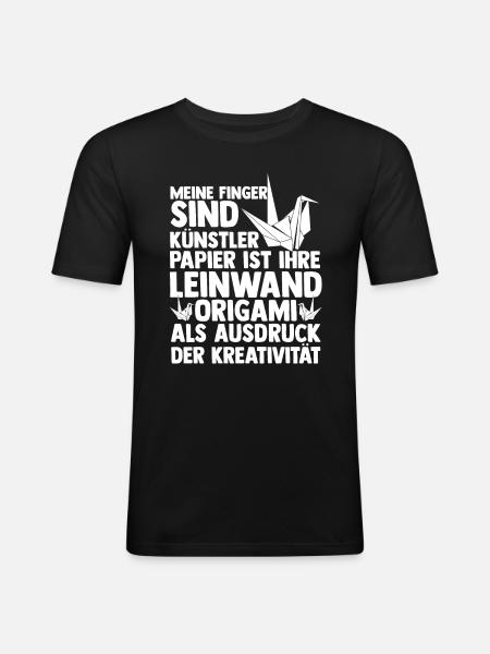 Japanese Folding Art Origami - Men's Slim Fit T-Shirt - black