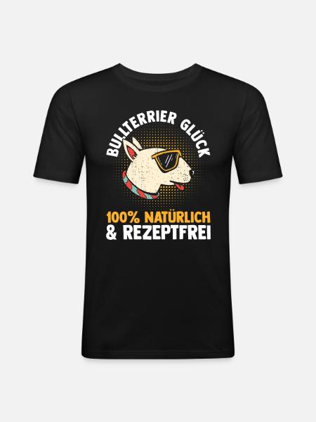 Dog Bull Terrier - Men's Slim Fit T-Shirt - black