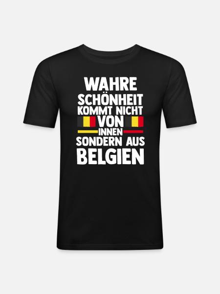 Belgian Belgian Belgium - Men's Slim Fit T-Shirt - black
