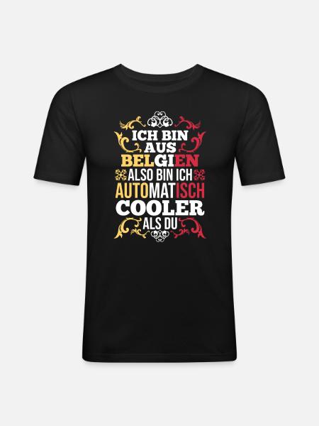 Belgian Belgian Belgium - Men's Slim Fit T-Shirt - black