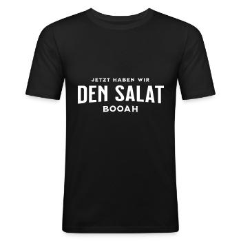 Jetzt haben wir den Salat - Männer Slim Fit T-Shirt - Schwarz - Vorne - Nik (191cm)