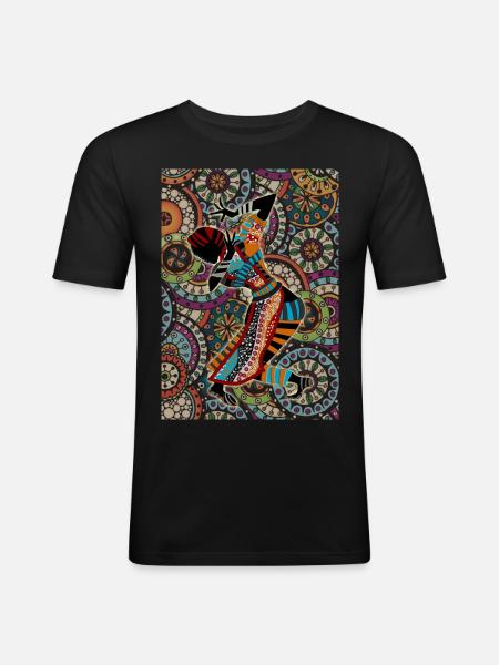 Afrique, autochtones - T-shirt près du corps Homme - noir