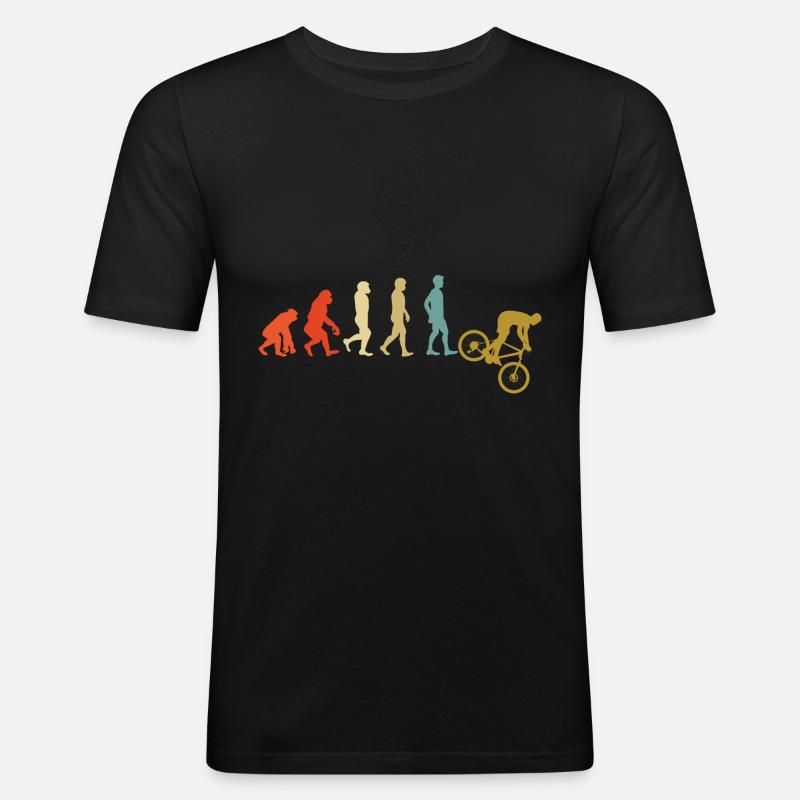 Downhill evolution mountain bike - Men's Slim Fit T-Shirt - black