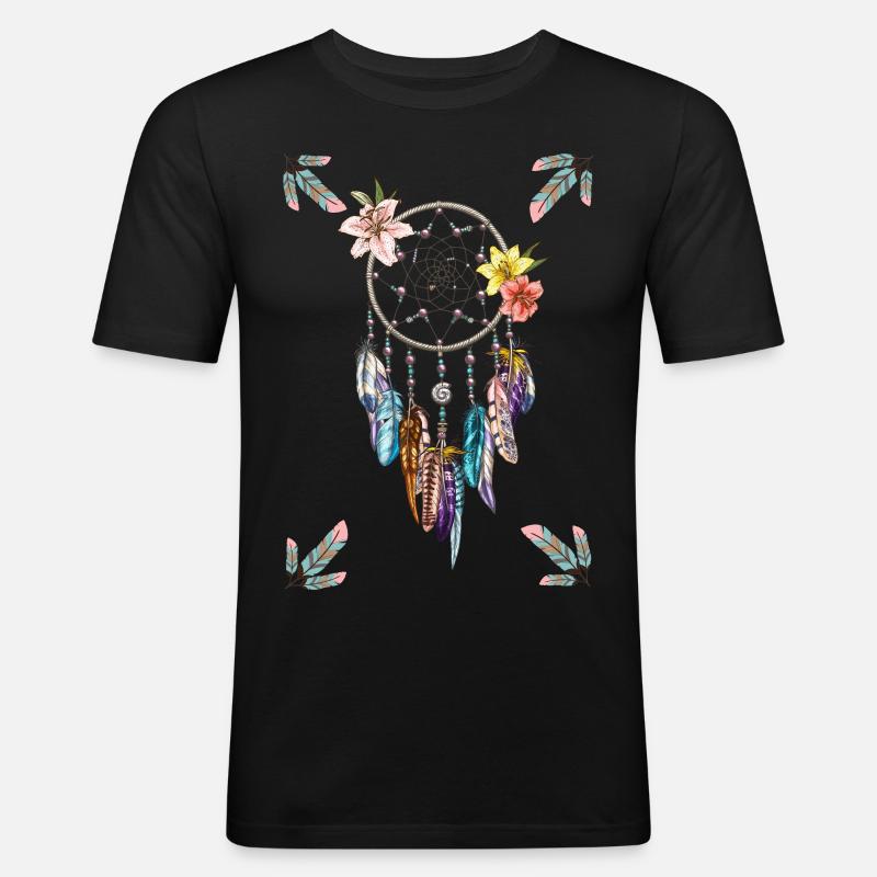 Traumfänger, Style - Männer Slim Fit T-Shirt - Schwarz