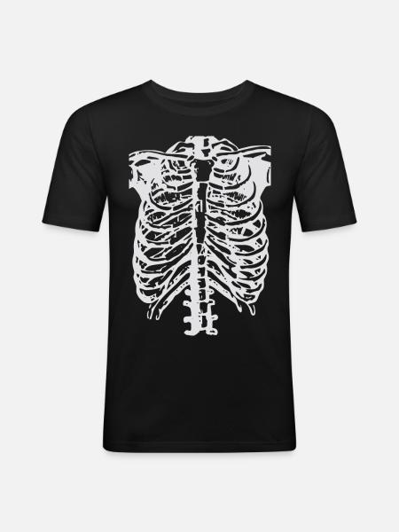 Skelett - Männer Slim Fit T-Shirt - Schwarz
