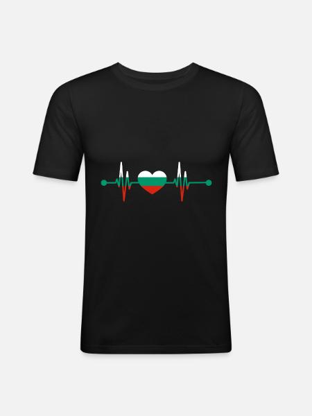 Heartbeat Balkans Bulgaria Bulgaria - Men's Slim Fit T-Shirt - black
