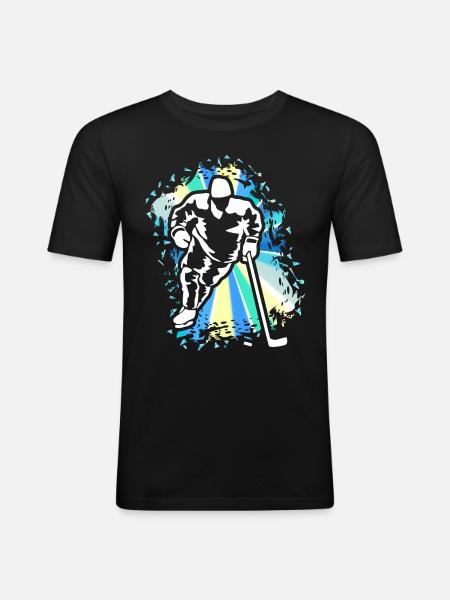 Motif Ice Hockey Ice Hockey Player Gift - Men's Slim Fit T-Shirt - black