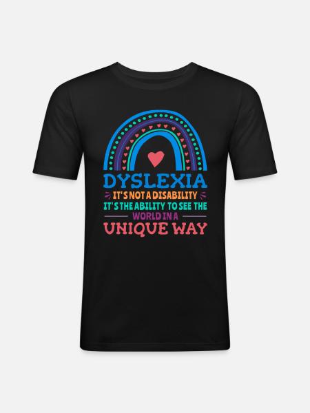 Dyslexia Awareness Dyslexic - Men's Slim Fit T-Shirt - black