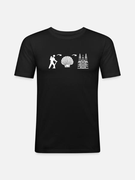 walker of Santiago - Men's Slim Fit T-Shirt - black