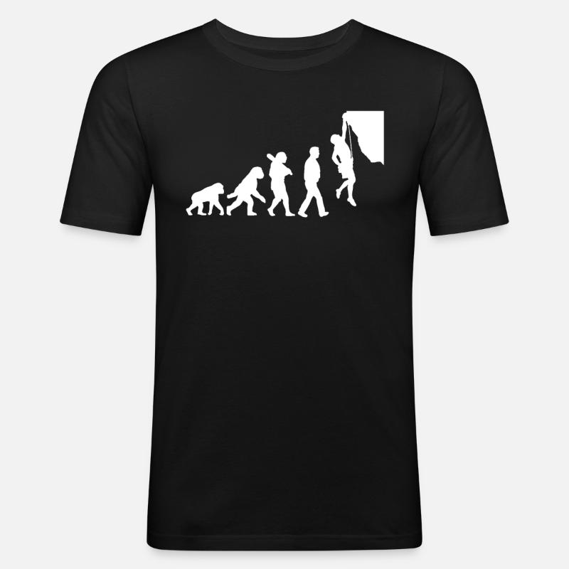 Evolution of climbing - Men's Slim Fit T-Shirt - black