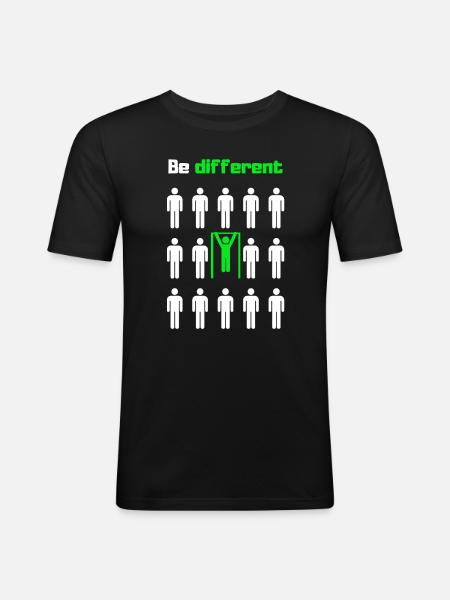 Anders sein, trainieren - Männer Slim Fit T-Shirt - Schwarz