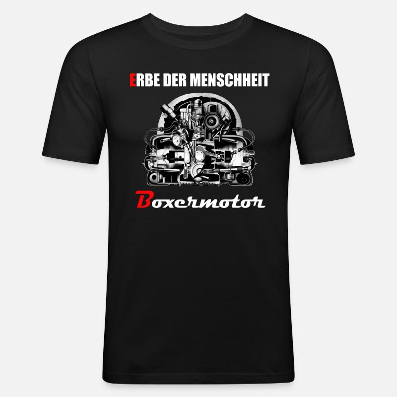 Erbe der Menschheit: Boxermotor - Männer Slim Fit T-Shirt - Schwarz