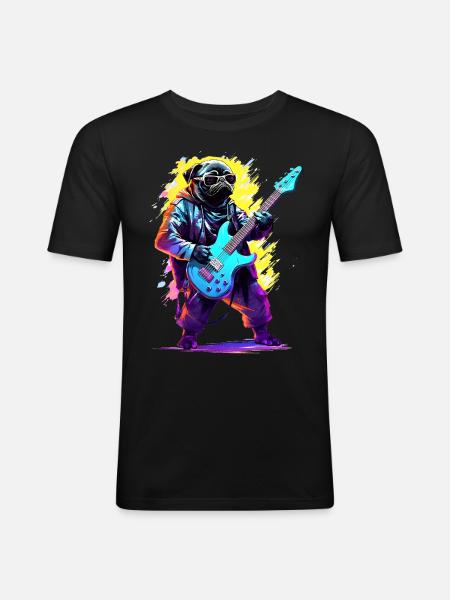 Chien de basse - T-shirt près du corps Homme - noir
