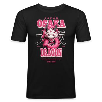 Osaka Dragon - Men's Slim Fit T-Shirt - black - Front - Nik (191cm)